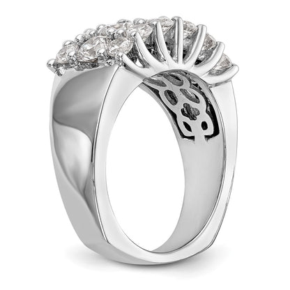 14K White Gold Real Diamond Band