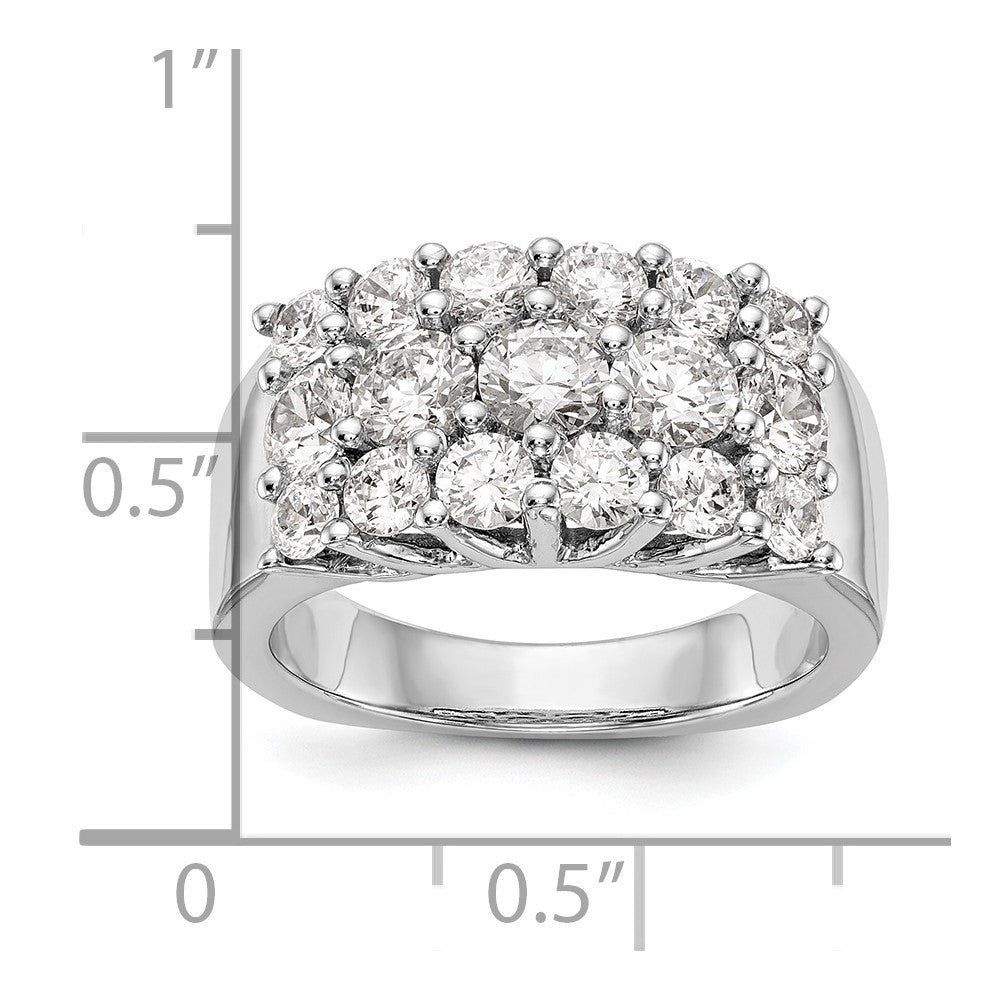 14K White Gold Real Diamond Band