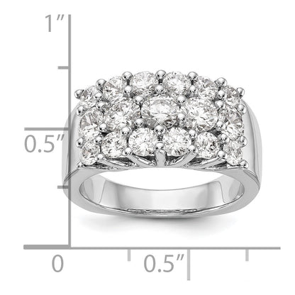 14K White Gold Real Diamond Band