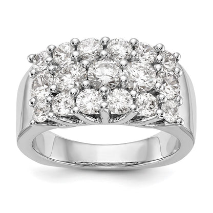 14K White Gold Real Diamond Band