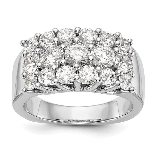 14K White Gold Real Diamond Band