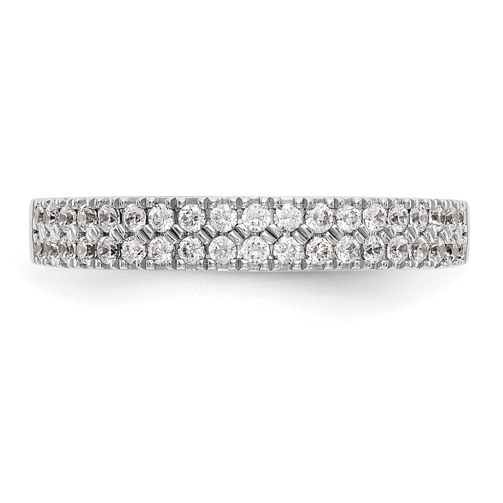 14K White Gold Real Diamond Band