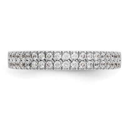 14K White Gold Real Diamond Band