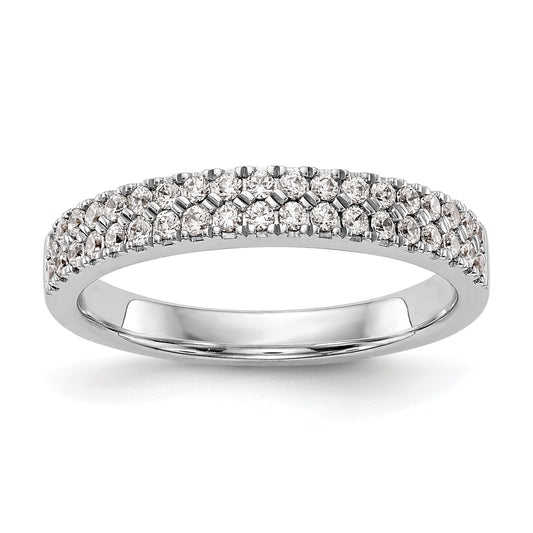 0.38ct. CZ Solid Real 14K White Gold Wedding Band Ring