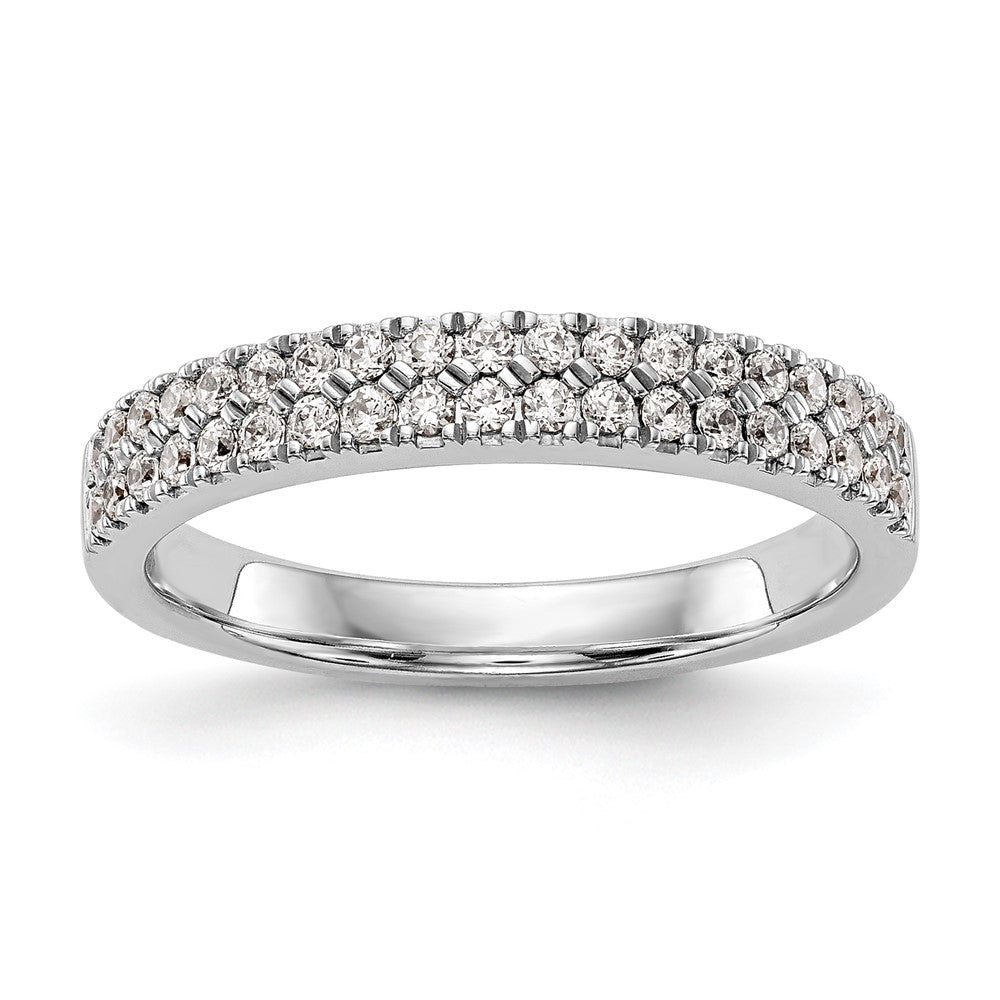 14K White Gold Real Diamond Band
