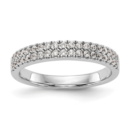 14K White Gold Real Diamond Band