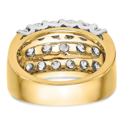 14K Two-Tone Gold Real Diamond Band