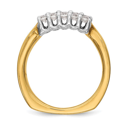14K Two-Tone Gold Real Diamond Band