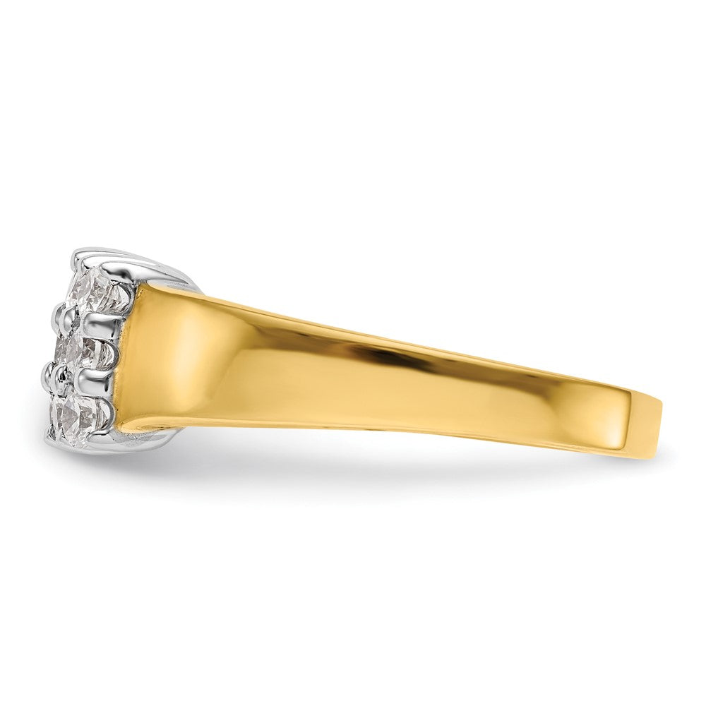 14K Two-Tone Gold Real Diamond Band