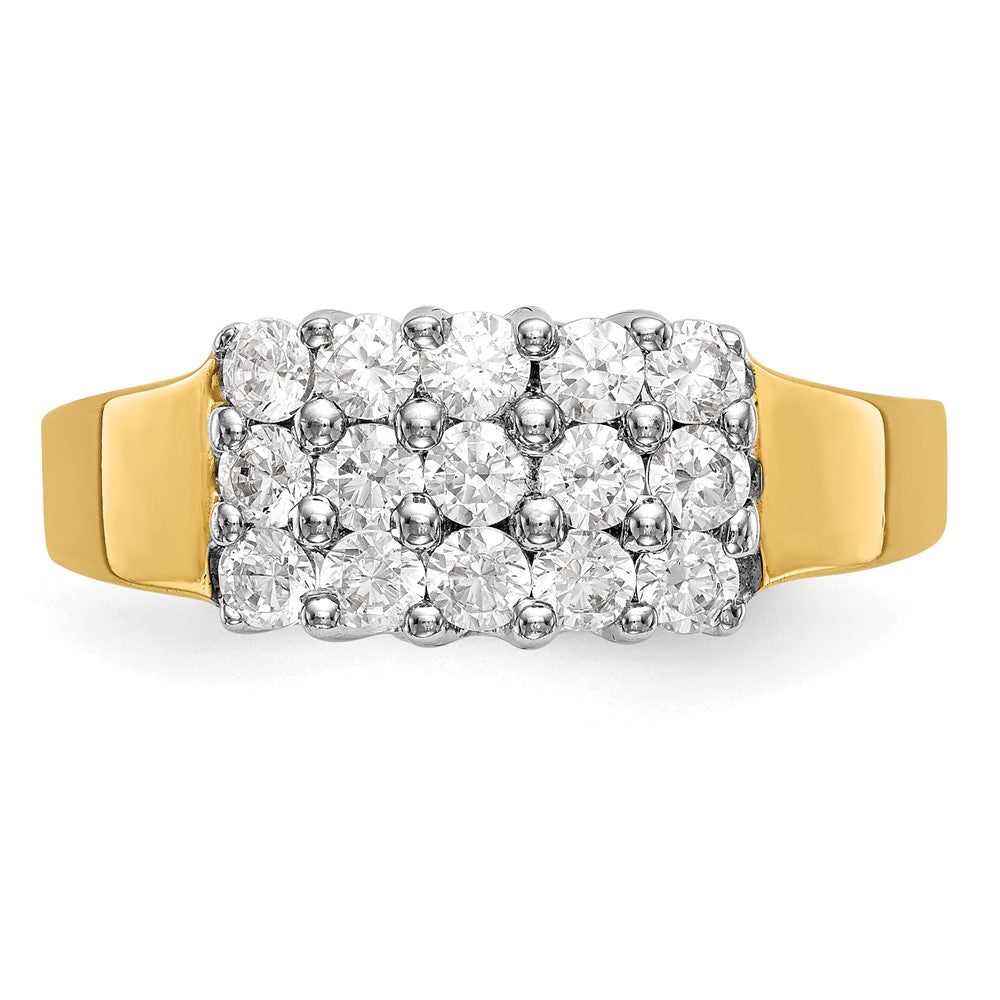 14K Two-Tone Gold Real Diamond Band
