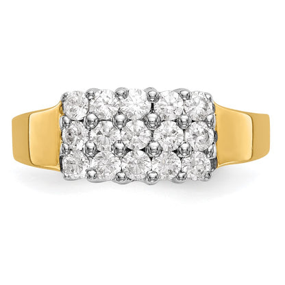 14K Two-Tone Gold Real Diamond Band