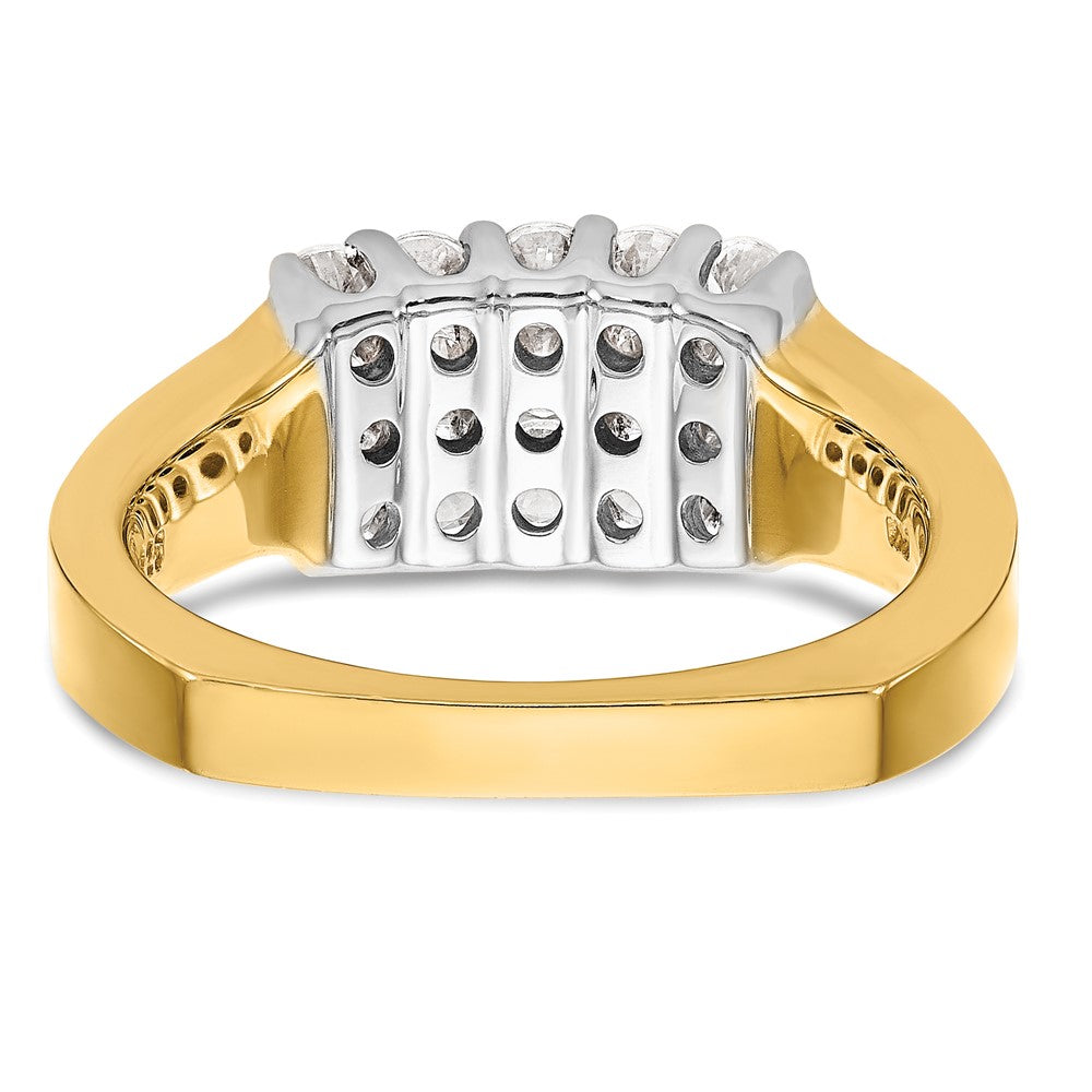 14K Two-Tone Gold Real Diamond Band