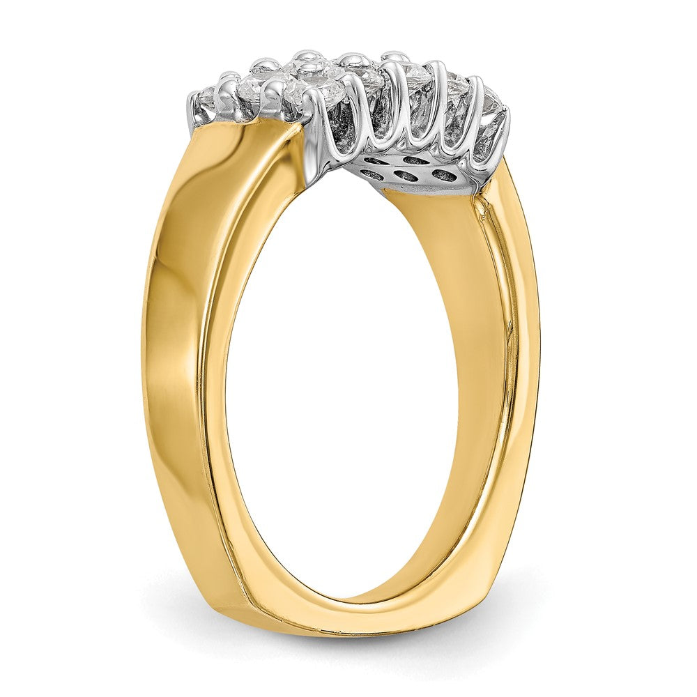 14K Two-Tone Gold Real Diamond Band