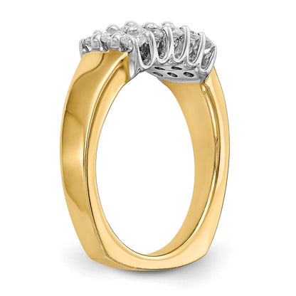 14K Two-Tone Gold Real Diamond Band