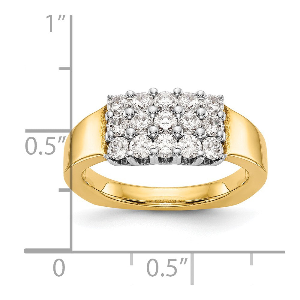14K Two-Tone Gold Real Diamond Band