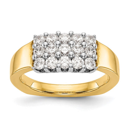 14K Two-Tone Gold Real Diamond Band