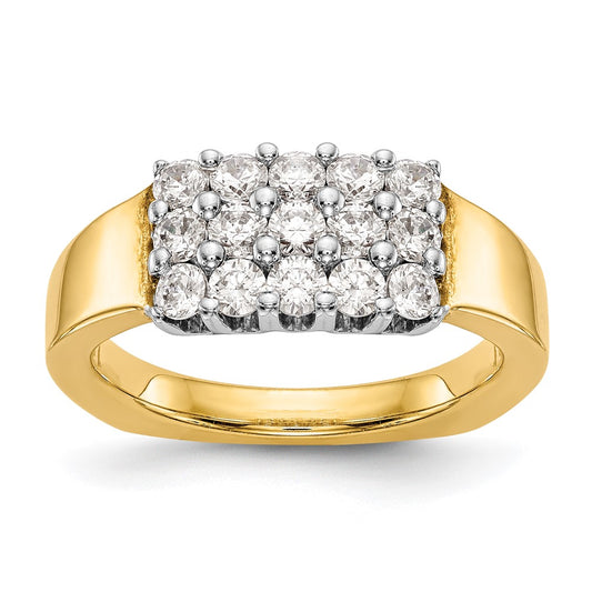 14K Two-Tone Gold Real Diamond Band
