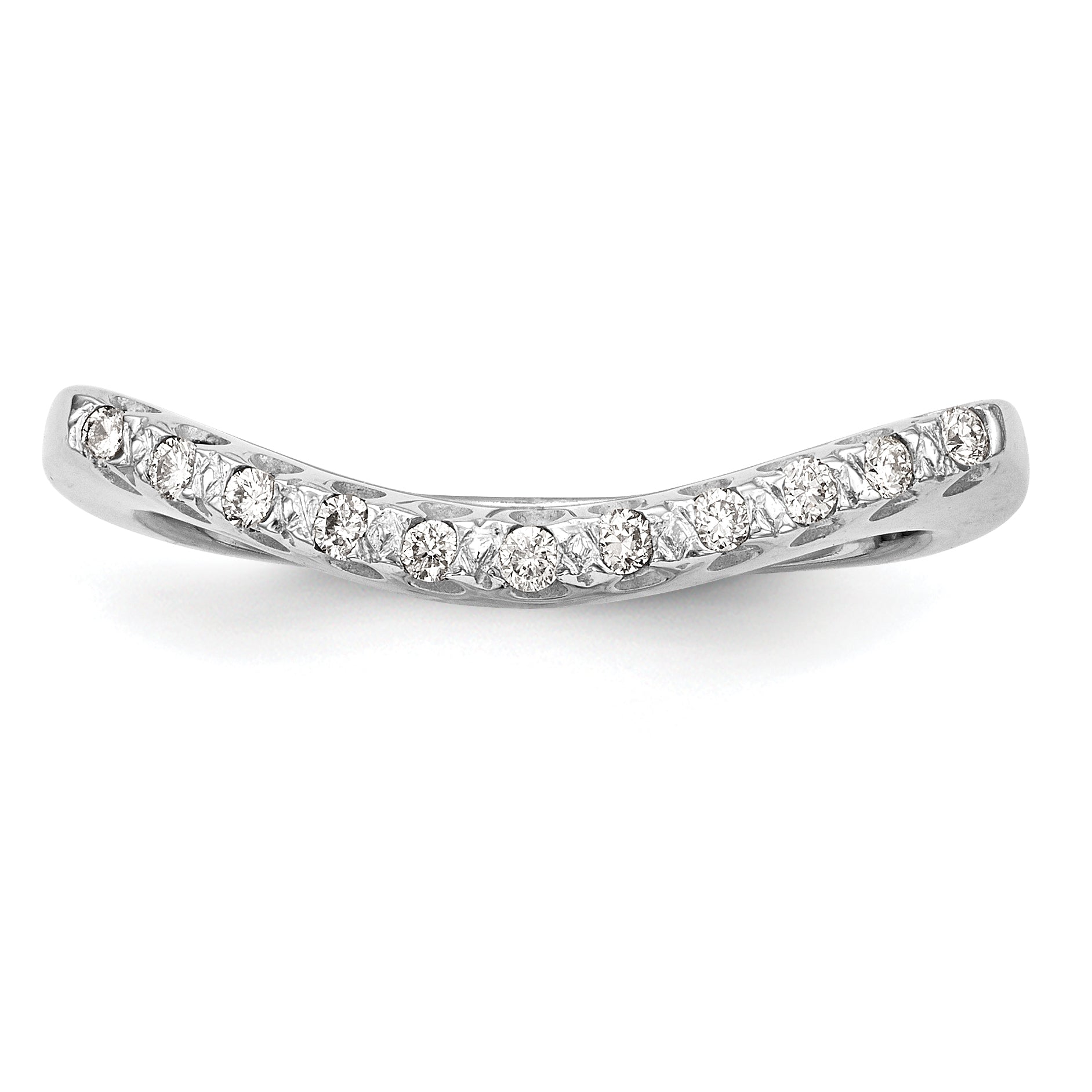 0.11ct. CZ Solid Real 14K White Gold Wedding Band Ring