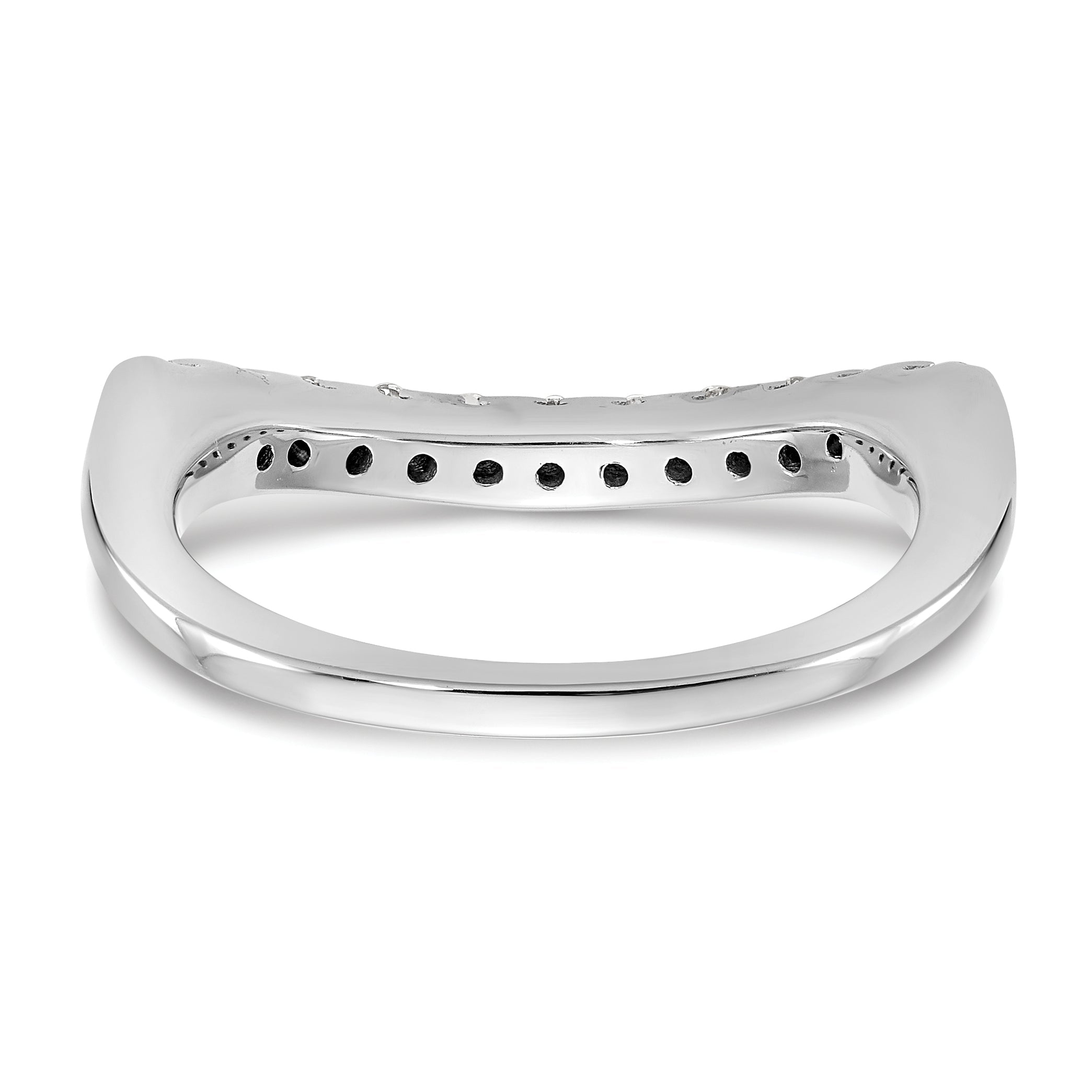 0.11ct. CZ Solid Real 14K White Gold Wedding Band Ring