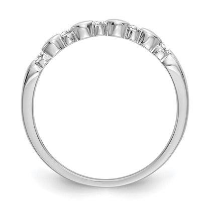 14K White Gold Real Diamond Band