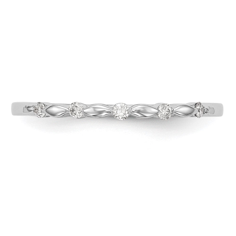 14K White Gold Real Diamond Band