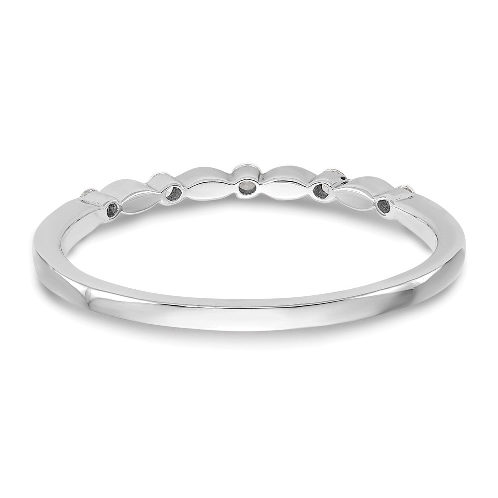 14K White Gold Real Diamond Band