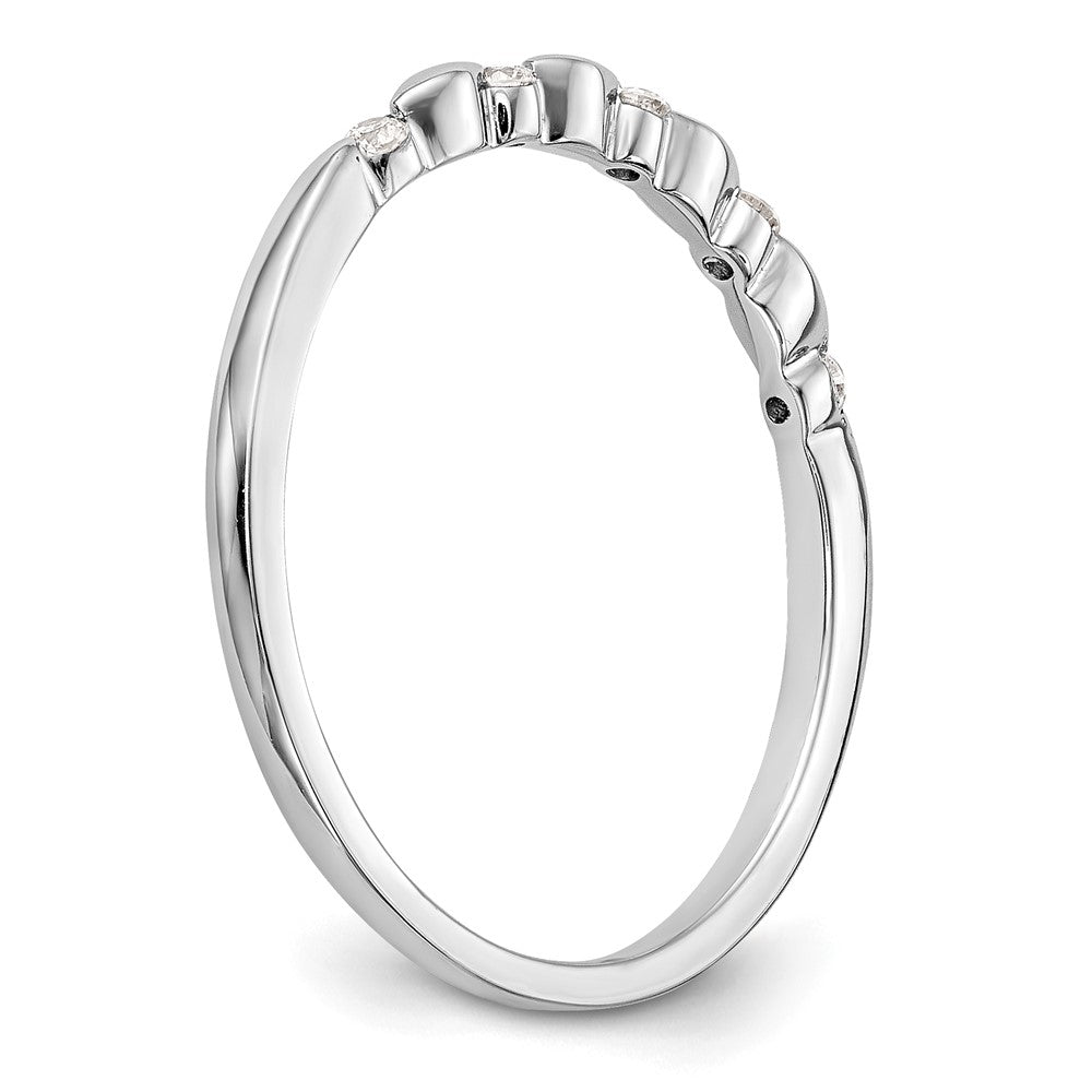 14K White Gold Real Diamond Band