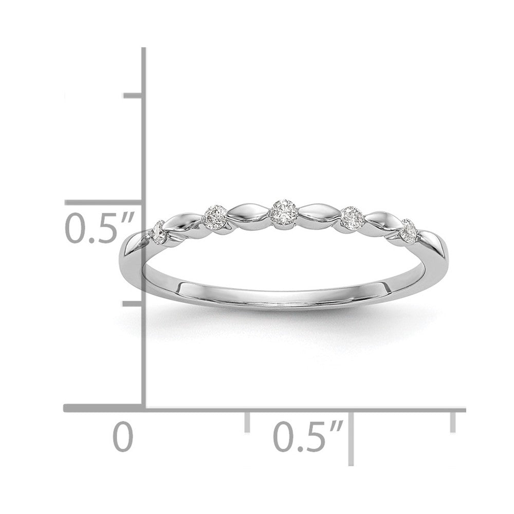 14K White Gold Real Diamond Band