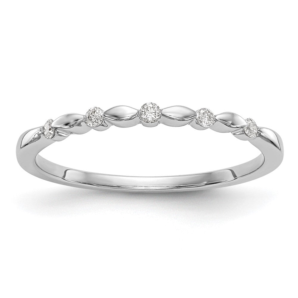 14K White Gold Real Diamond Band