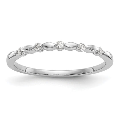 14K White Gold Real Diamond Band
