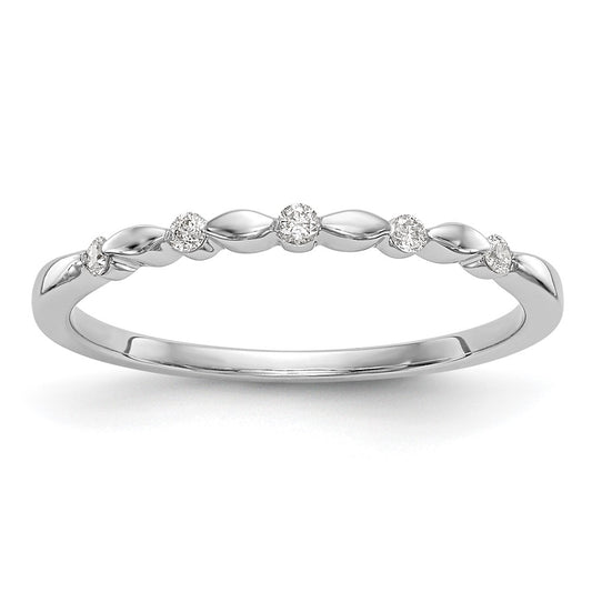 14K White Gold Real Diamond Band