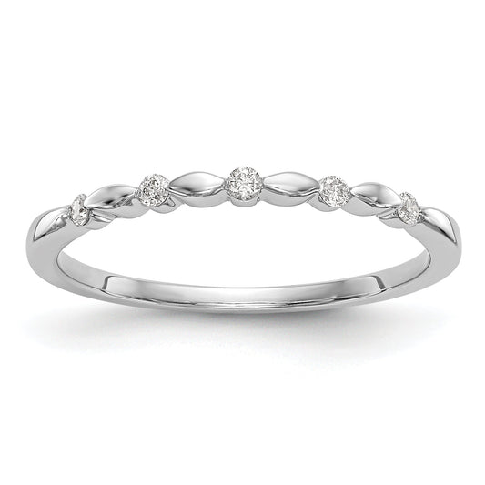 0.08ct. CZ Solid Real 14K White Gold Wedding Band Ring