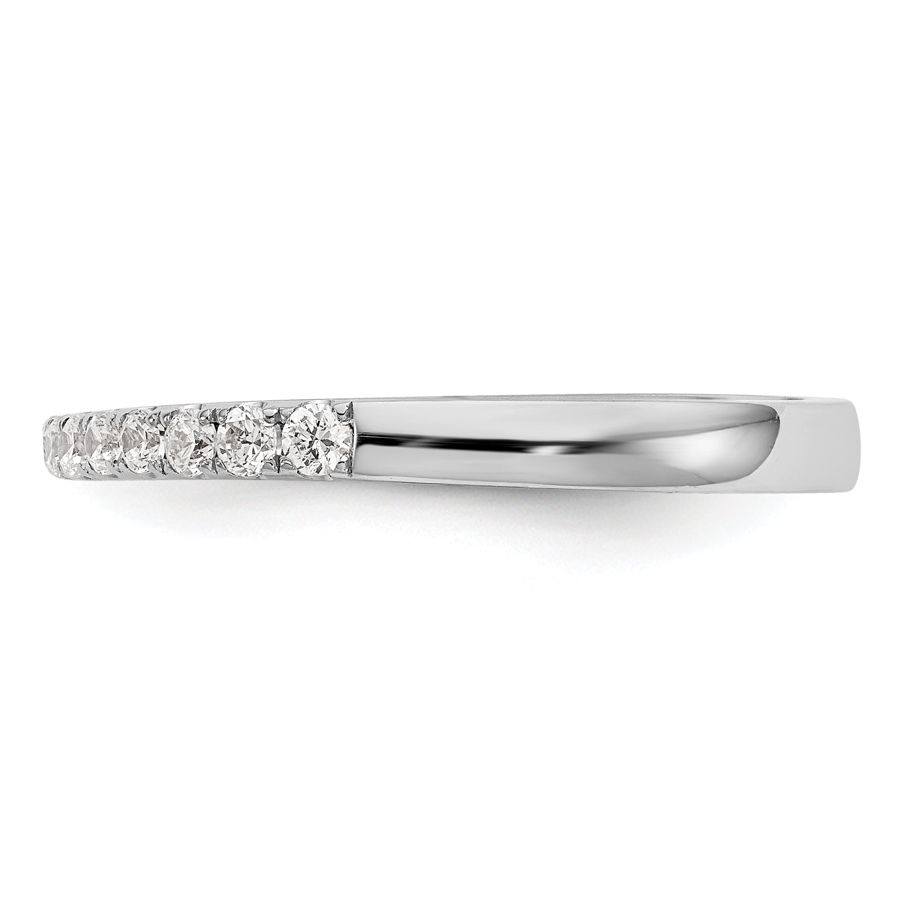 0.22ct. CZ Solid Real 14K White Gold Wedding Band Ring