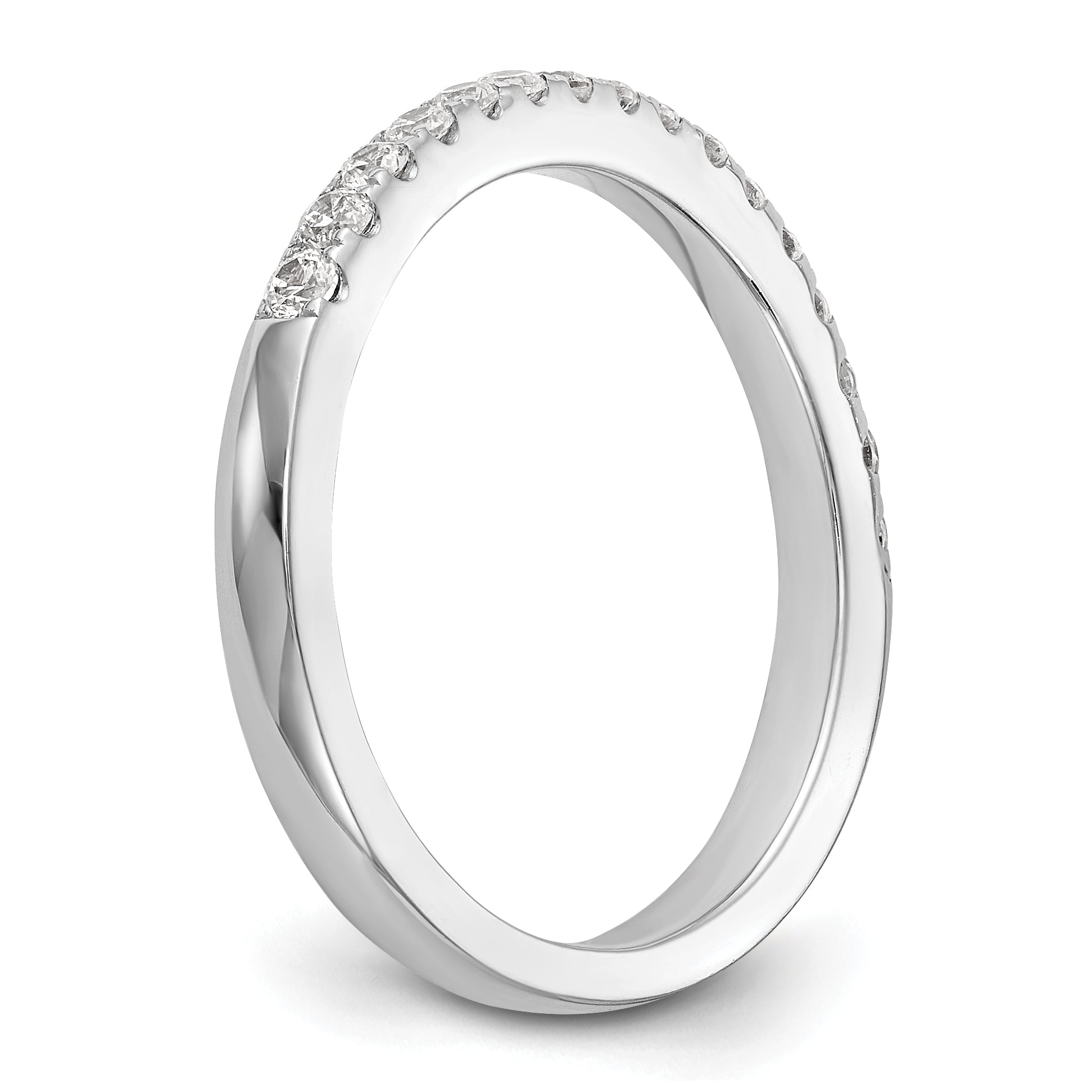 0.22ct. CZ Solid Real 14K White Gold Wedding Band Ring