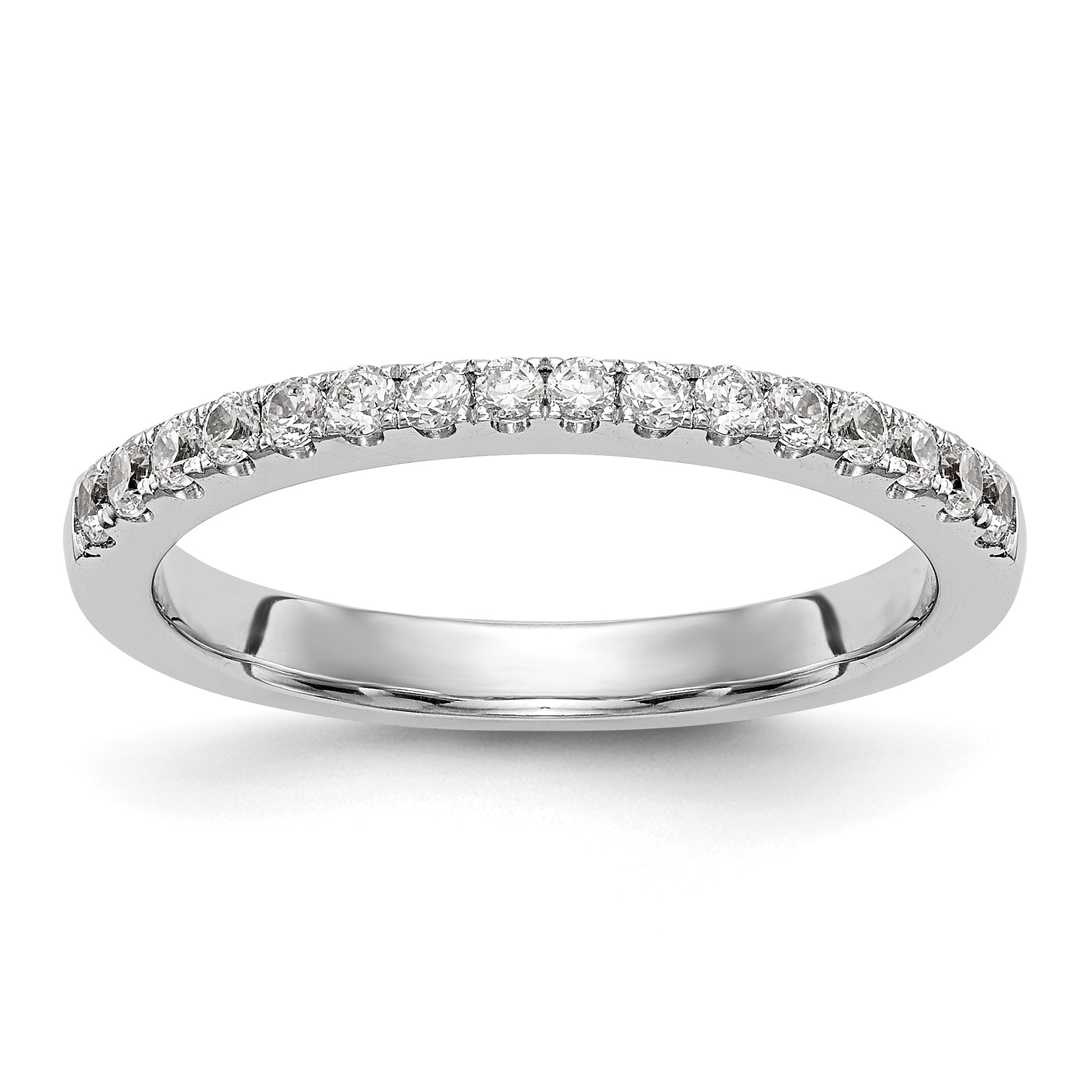 0.22ct. CZ Solid Real 14K White Gold Wedding Band Ring