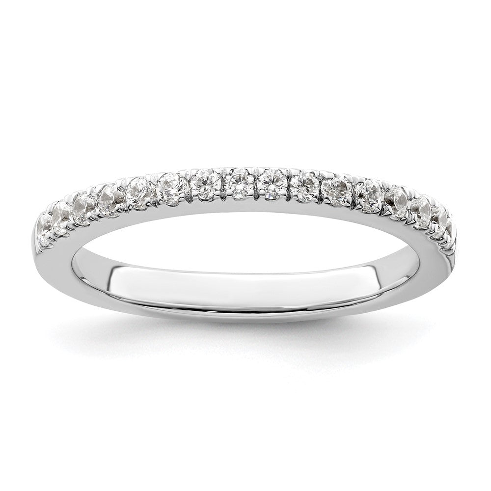 14K White Gold Real Diamond Band