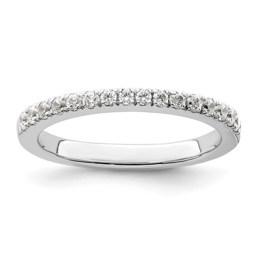 14K White Gold Real Diamond Band