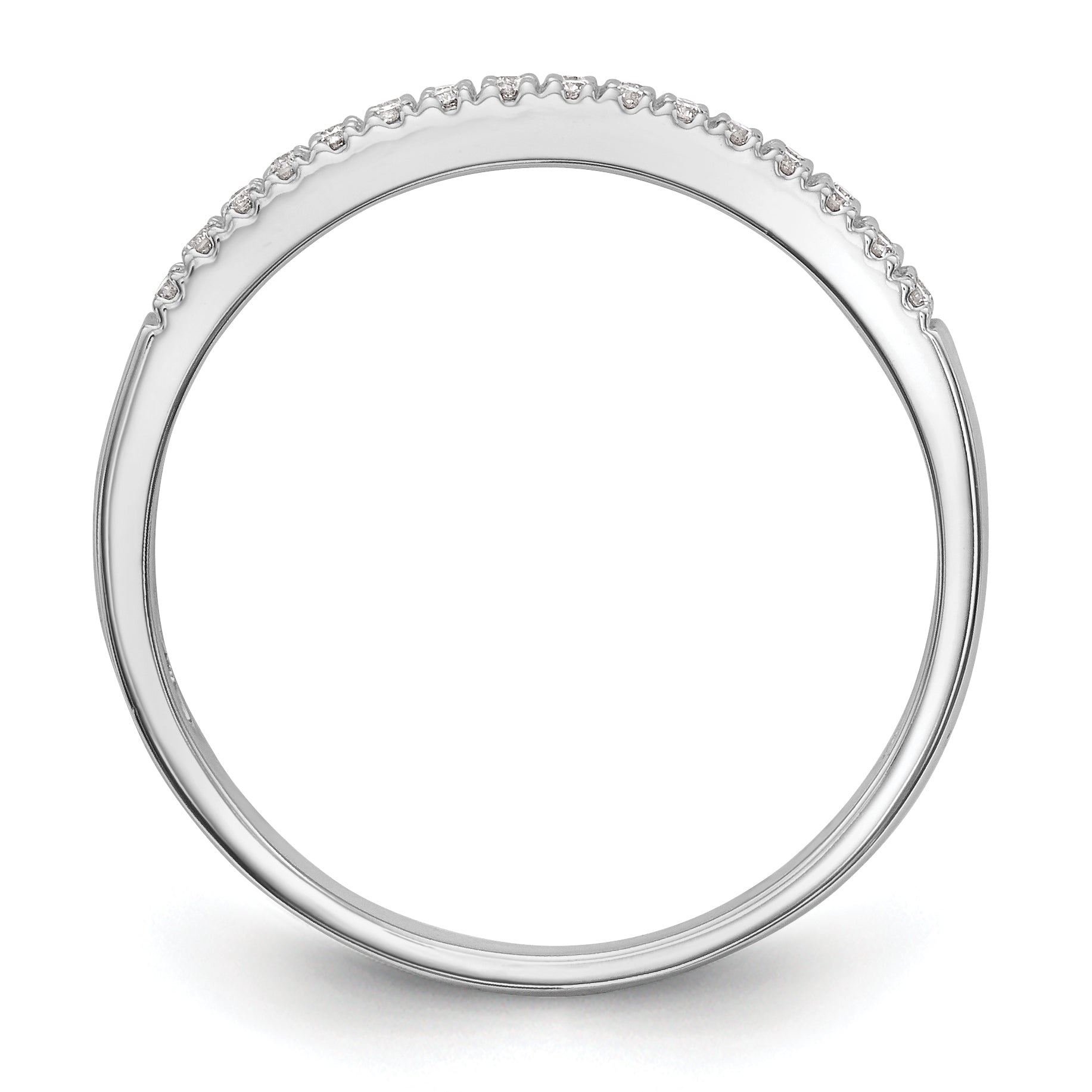 0.12ct. CZ Solid Real 14K White Gold Wedding Band Ring