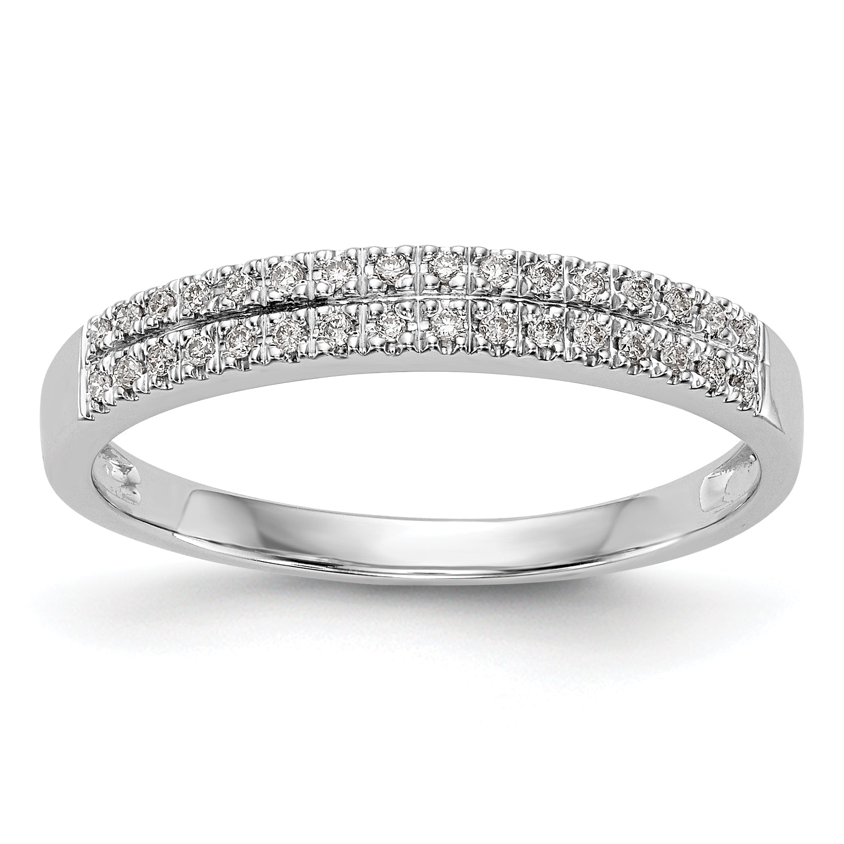 0.12ct. CZ Solid Real 14K White Gold Wedding Band Ring