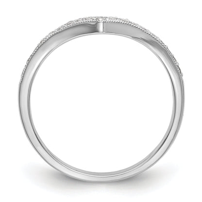 0.14ct. CZ Solid Real 14K White Gold Wedding Band Ring