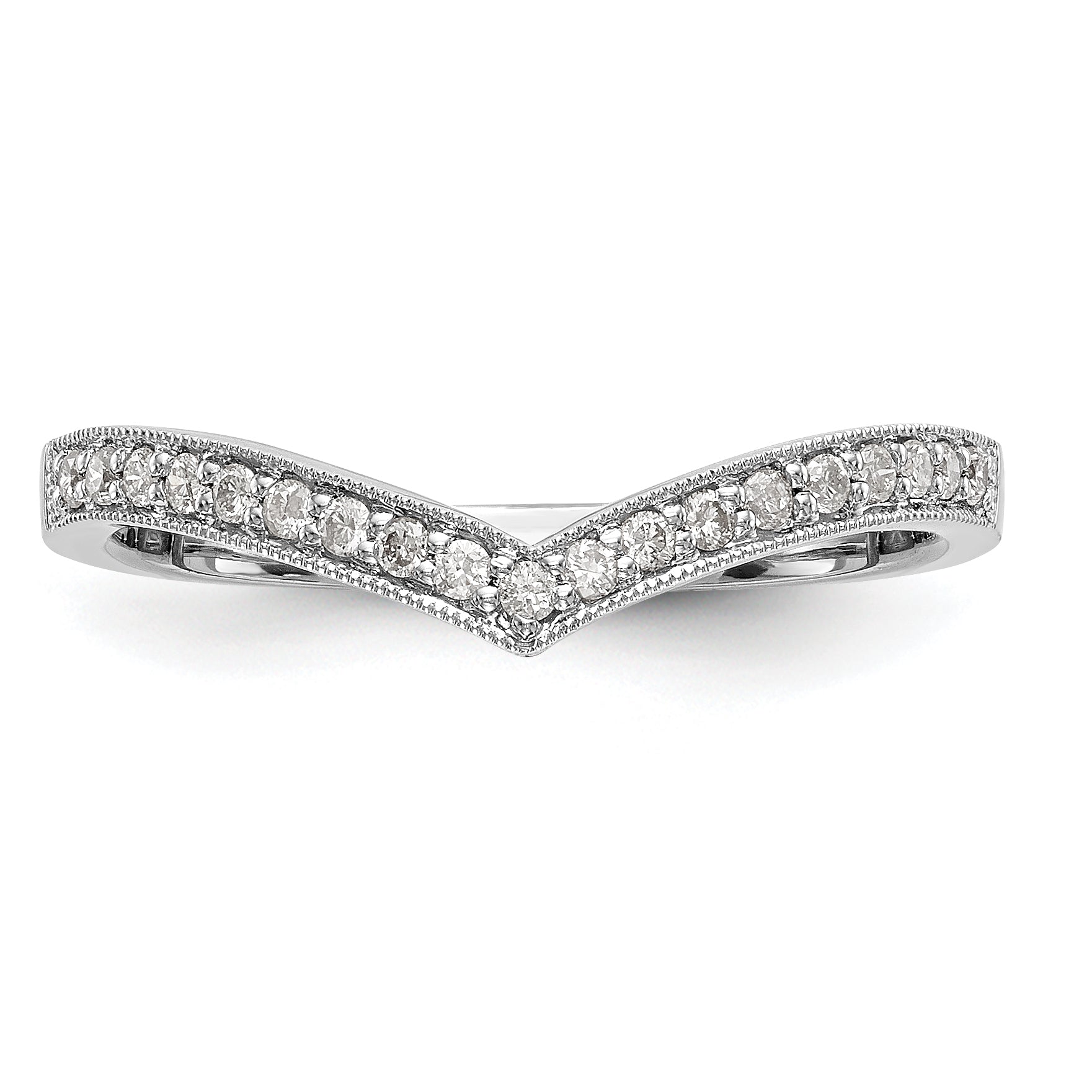 0.14ct. CZ Solid Real 14K White Gold Wedding Band Ring
