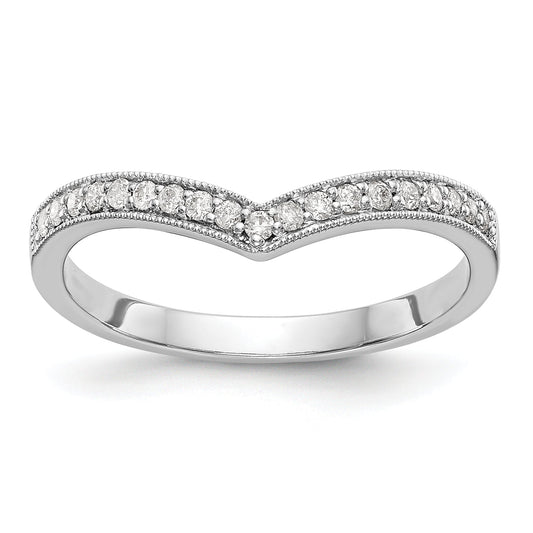 0.14ct. CZ Solid Real 14K White Gold Wedding Band Ring