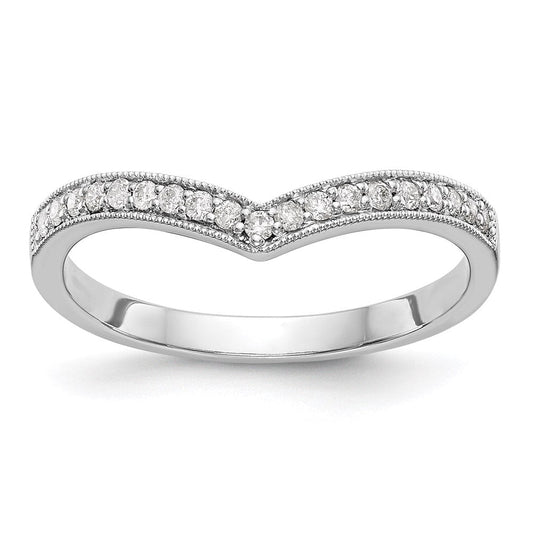 14k white gold real diamond band y2329aa
