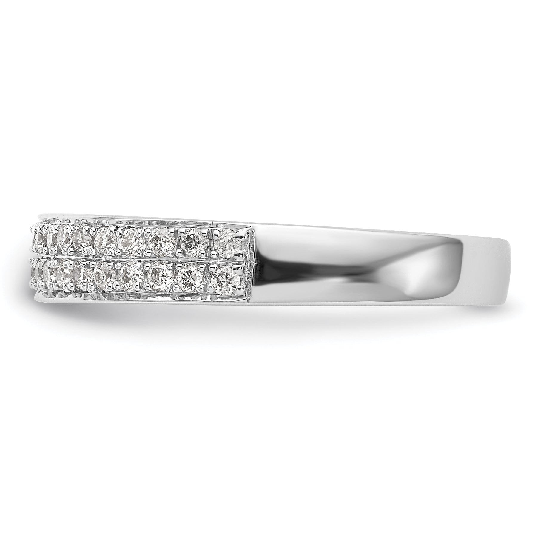 0.30ct. CZ Solid Real 14K White Gold Wedding Band Ring