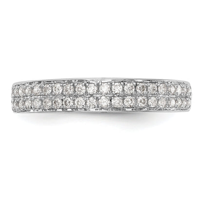 0.30ct. CZ Solid Real 14K White Gold Wedding Band Ring