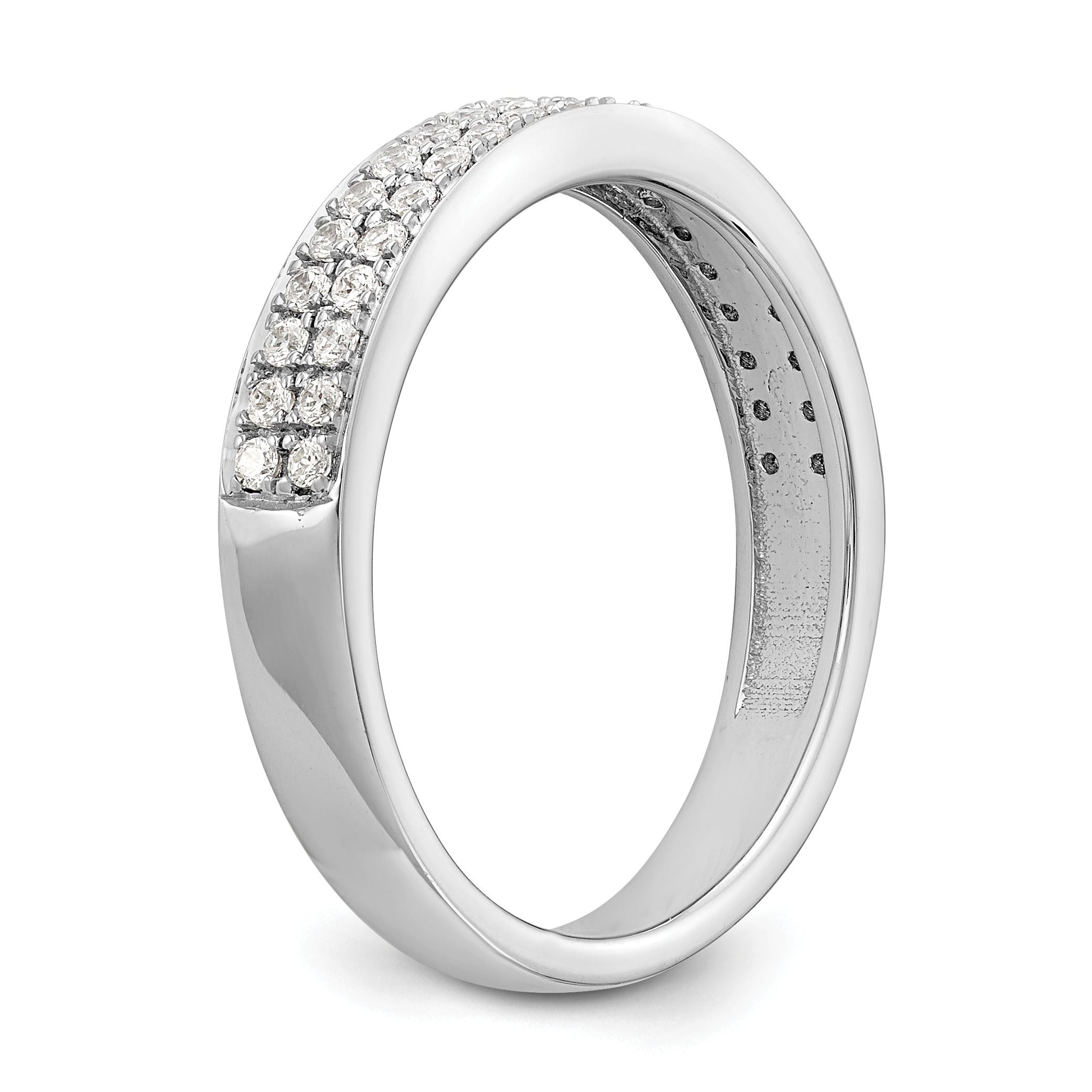 0.30ct. CZ Solid Real 14K White Gold Wedding Band Ring