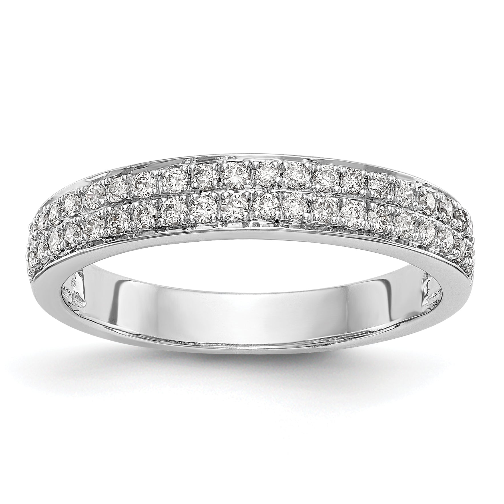 0.30ct. CZ Solid Real 14K White Gold Wedding Band Ring