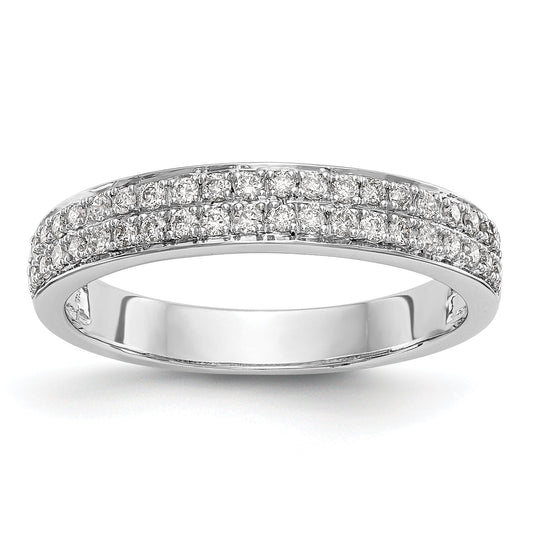 0.30ct. CZ Solid Real 14K White Gold Wedding Band Ring