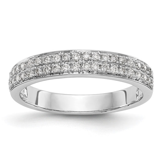 14K White Gold Real Diamond Band