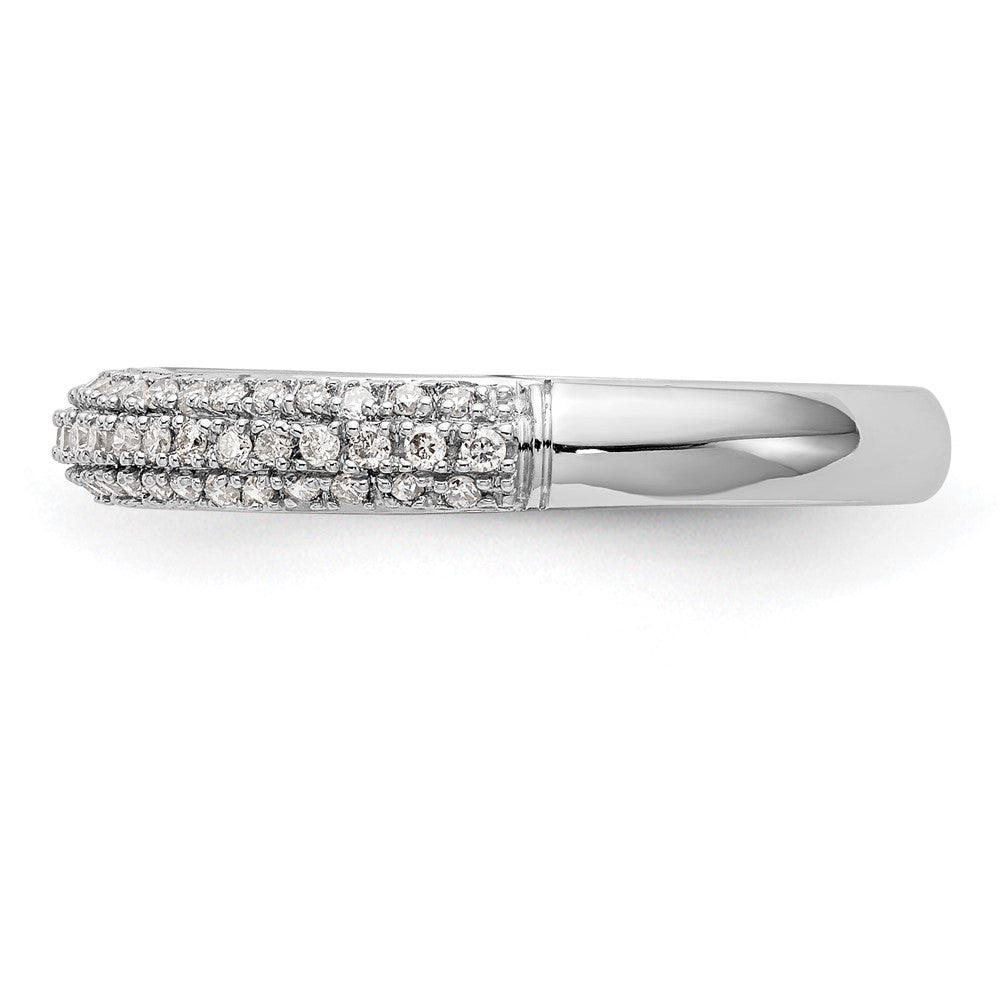 14K White Gold Real Diamond Band